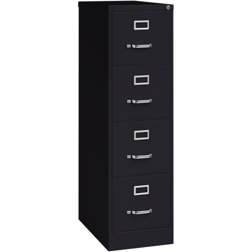 Hirsh 25-in Deep Metal 4 Drawer Letter Width Vertical File Cabinet Black