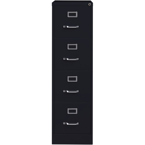 Hirsh 25-in Deep Metal 4 Drawer Letter Width Vertical File Cabinet Black
