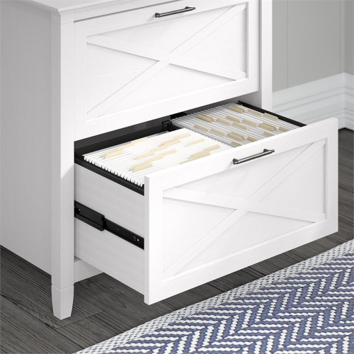 Bush Furniture Key West 2 Drawer File Cabinet in Pure White Oak