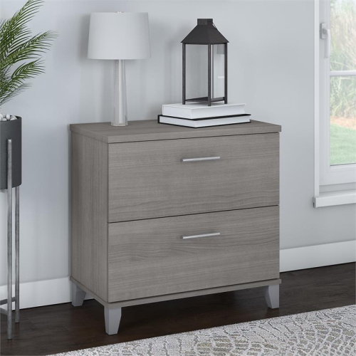 Somerset 2 Drawer Lateral File Cabinet in Platinum Gray - Engineered Wood