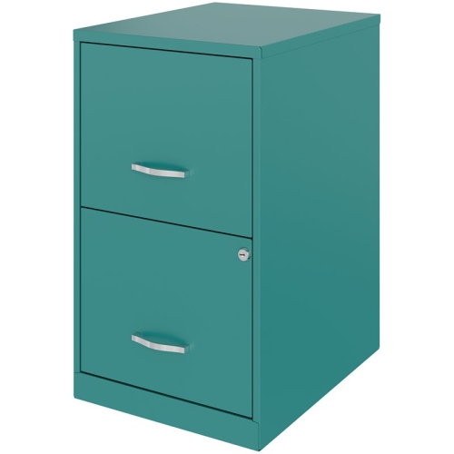 Space Solutions 18in 2 Drawer Metal File Cabinet Teal/Turquoise