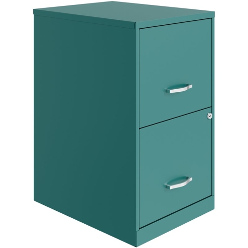 Space Solutions 18in 2 Drawer Metal File Cabinet Teal/Turquoise