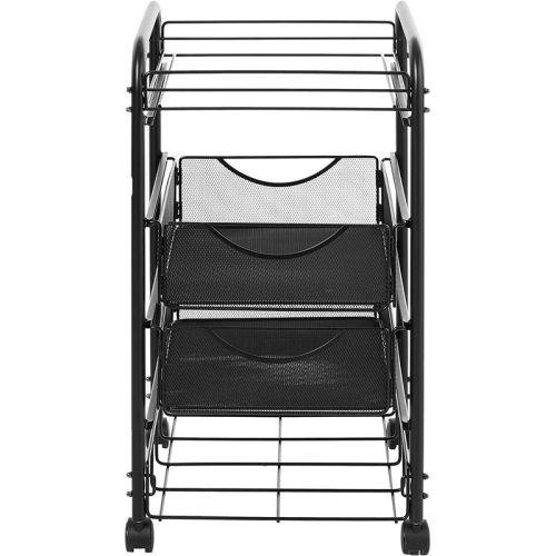Scranton & Co 2 Drawer Mesh File Cart in Black