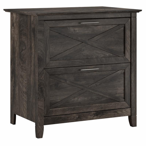 Key West 2 Drawer Lateral File Cabinet in Dark Gray Hickory - Engineered Wood