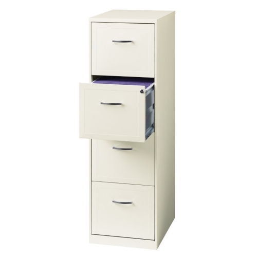 HIRSH INDUSTRIES LLC  Space Solutions 18" Deep 4 Drawer Metal File Cabinet Pearl In White