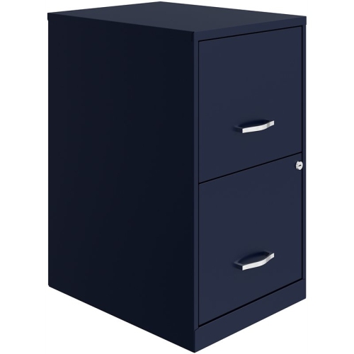 Space Solutions 18in 2 Drawer Metal File Cabinet Navy