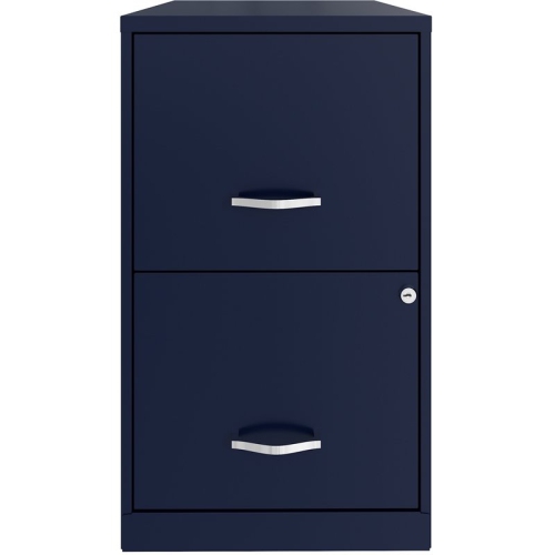 Space Solutions 18in 2 Drawer Metal File Cabinet Navy