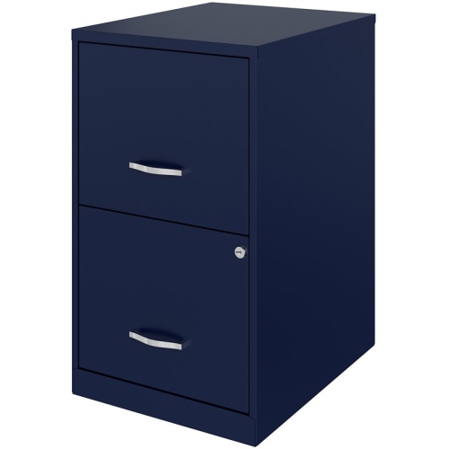 Space Solutions 18in 2 Drawer Metal File Cabinet Navy