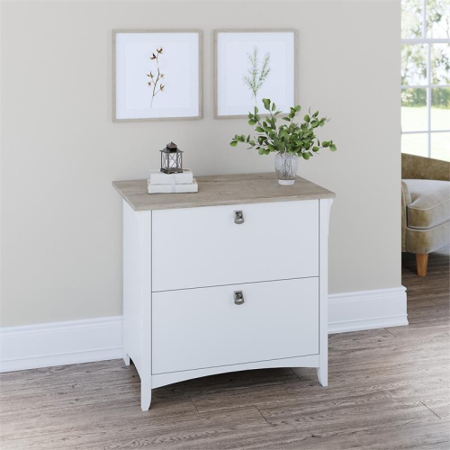 Scranton & Co Furniture Salinas 2 Drawer File Cabinet in White/Shiplap Gray