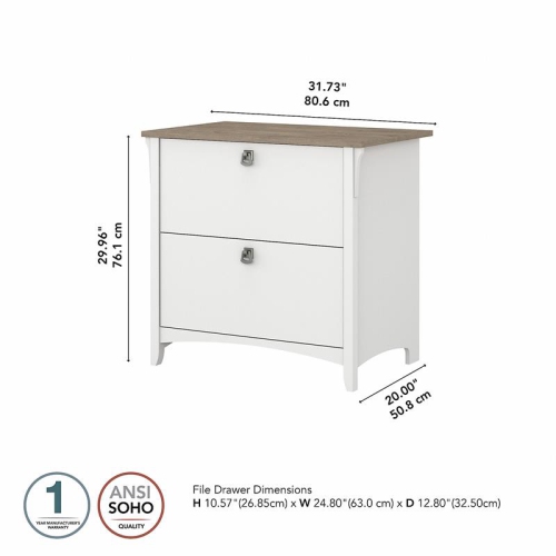 Scranton & Co Furniture Salinas 2 Drawer File Cabinet in White/Shiplap Gray