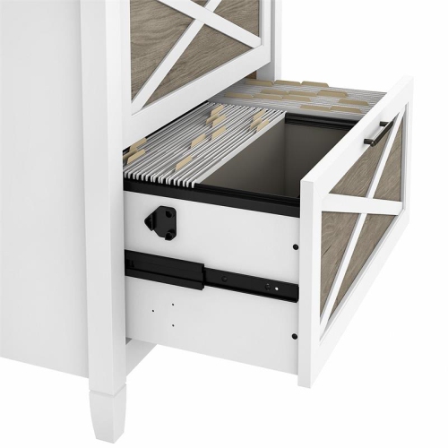 Bush Furniture Key West 2 Drawer File Cabinet in White & Gray
