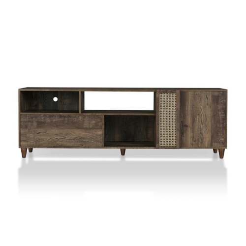 BOWERY HILL  Rustic Wood Storage 70-Inch Tv Stand In Reclaimed Oak