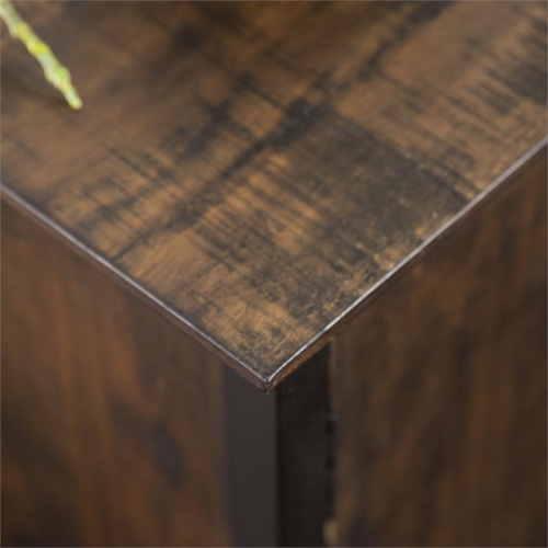 Bowery Hill Industrial Wood 60-Inch TV Stand in Weathered Oak