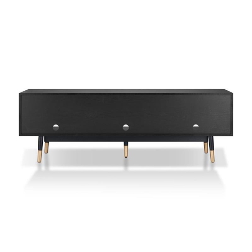 Bowery Hill Mid-century Wood 3-Drawer TV Stand in Black