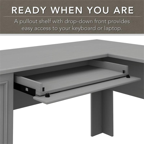 Bush Furniture Fairview 60W L Shaped Desk with Storage in Cape Cod Gray