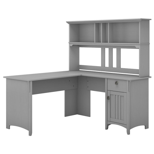 SCRANTON & CO  Furniture Salinas 60W L Shaped Desk With Hutch In Cape Cod In Gray