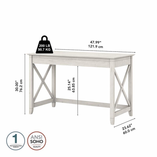 Key West 48W Writing Desk in Linen White Oak - Engineered Wood