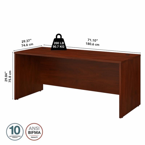 Scranton & Co Furniture 72W x 30D Office Desk in Cherry