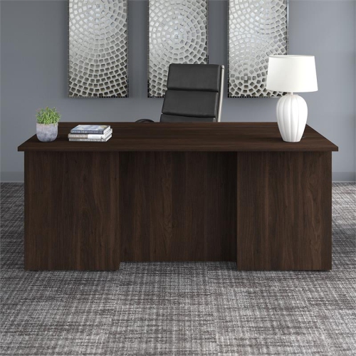 Office 500 72W x 36D Executive Desk in Black Walnut - Engineered Wood