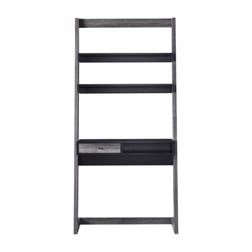 BOWERY HILL  Modern Wood Writing Desk With Shelves In Black And Gray