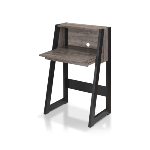 Bowery Hill Modern Wood Secretary Desk in Distressed Gray and Black