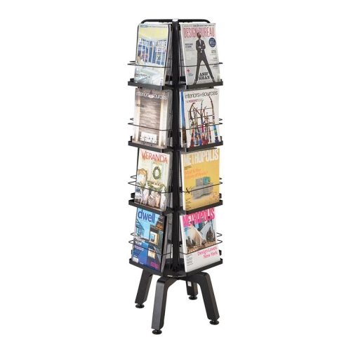 Safco Onyx Steel Mesh Rotating Magazine Stand 5580BL 16 Pocket Black