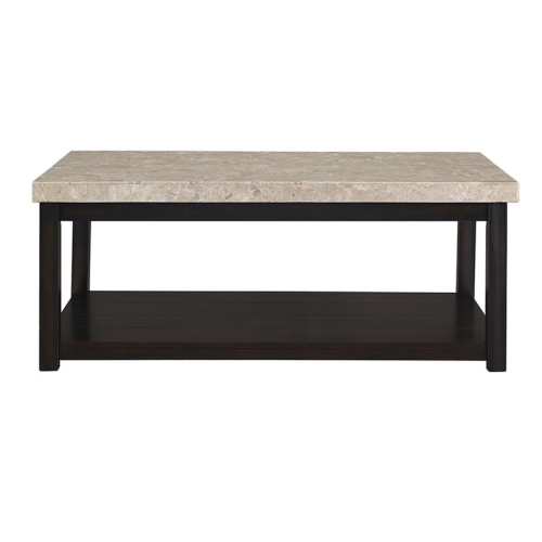 Picket House Furnishings Caleb Marble Top Coffee Table in Espresso