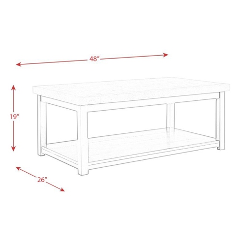 Picket House Furnishings Caleb Marble Top Coffee Table in Espresso