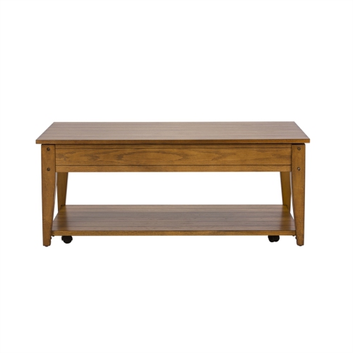 Pemberly Row Modern Wood Lift Top Cocktail Table in Espresso