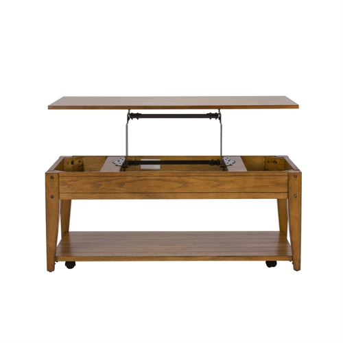 Pemberly Row Modern Wood Lift Top Cocktail Table in Espresso