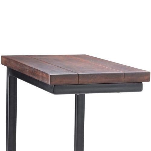 Pemberly Row Contemporary Wood End Table in Dark Cognac Brown