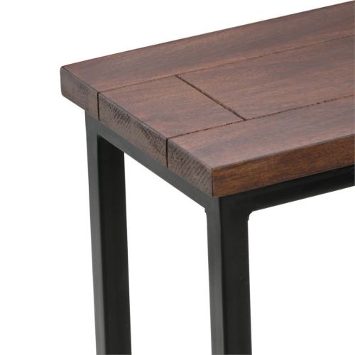 Pemberly Row Contemporary Wood End Table in Dark Cognac Brown