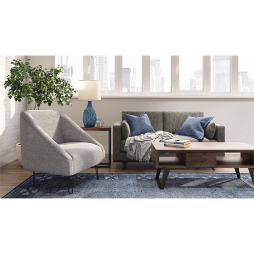 Pemberly Row Contemporary Wood End Table in Dark Cognac Brown