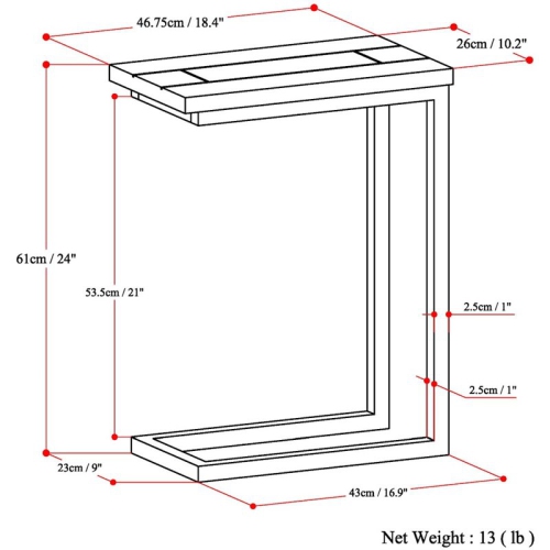 Pemberly Row Contemporary Wood End Table in Dark Cognac Brown
