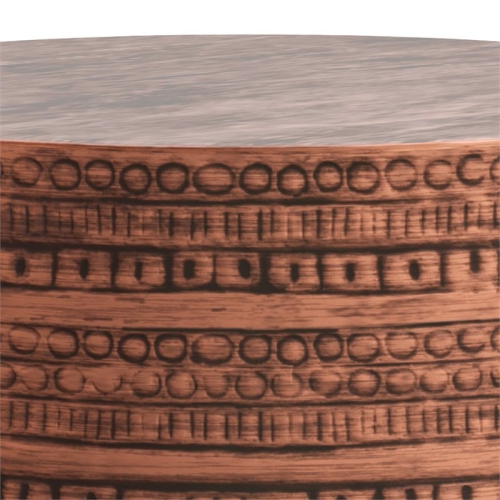 Pemberly Row Boho 15 " Metal Large Accent Side Table in Antique Copper