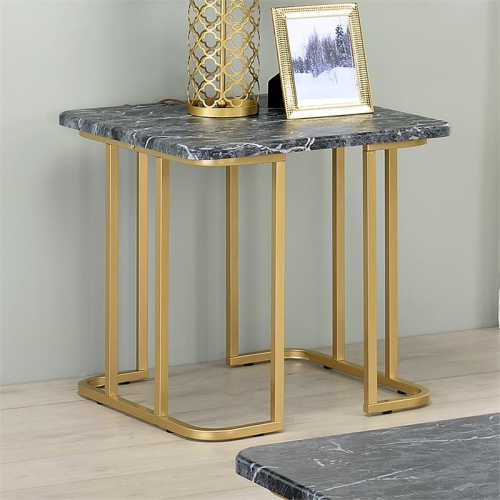 Bowery Hill Contemporary Metal End Table in Black