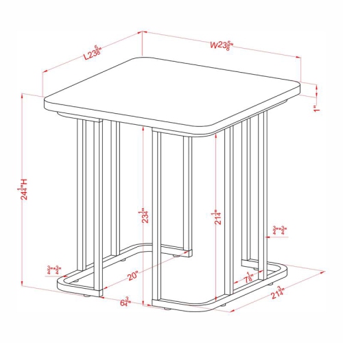 Bowery Hill Contemporary Metal End Table in Black