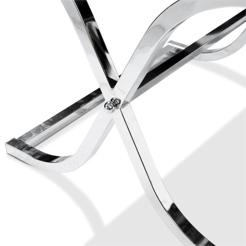 Bowery Hill Contemporary Metal Square End Table in Chrome