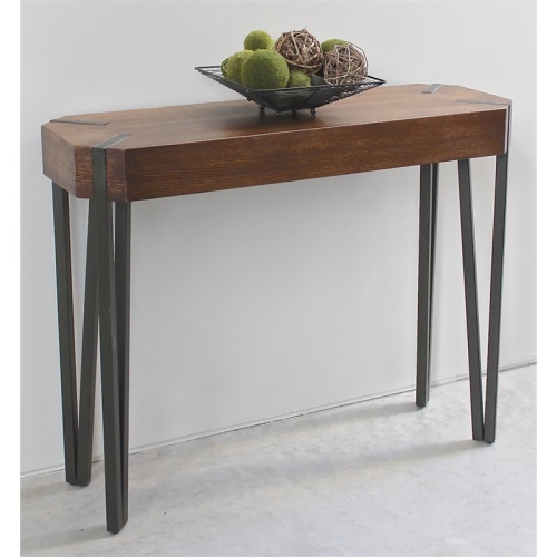 Pemberly Row Contemporary Wood Hexagon Wood Console Table