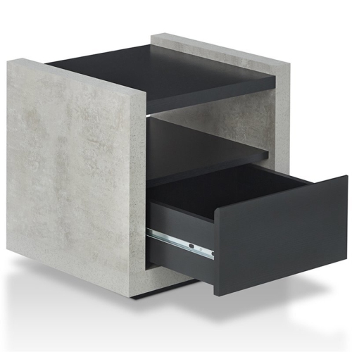 Bowery Hill Modern Wood Storage End Table in Black