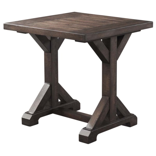 BOWERY HILL  Trestle End Table In Walnut