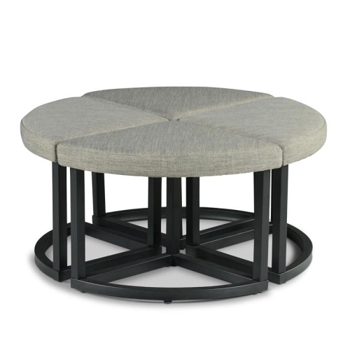 Steve Silver Yukon Black Metal Base Coffee Table with Stools