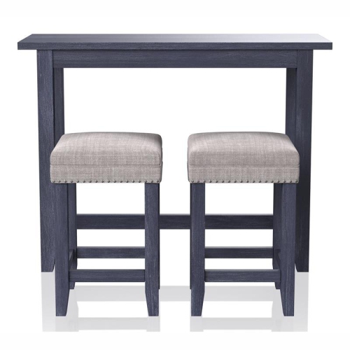 BOWERY HILL  Transitional Wood 3-Piece Counter Height Dining Set In In Blue