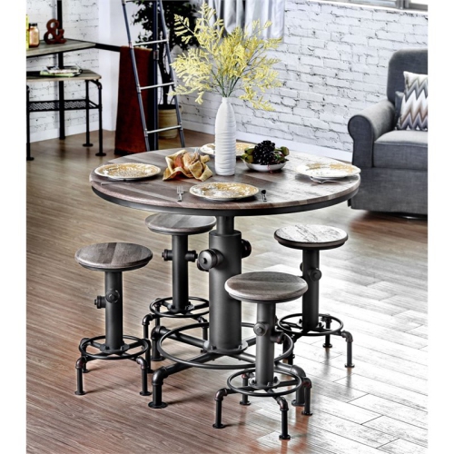 Bowery Hill Contemporary Metal Counter Height Stool in Antique Black