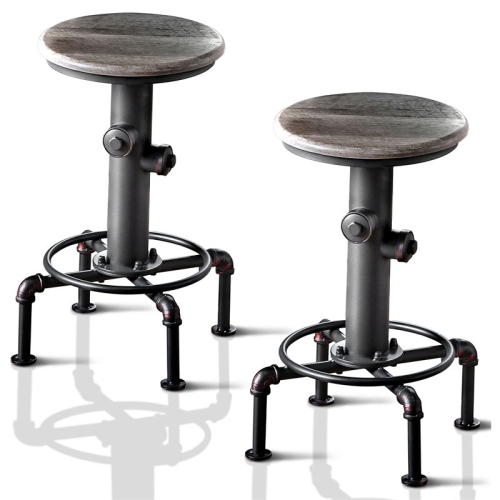 Bowery Hill Contemporary Metal Counter Height Stool in Antique Black