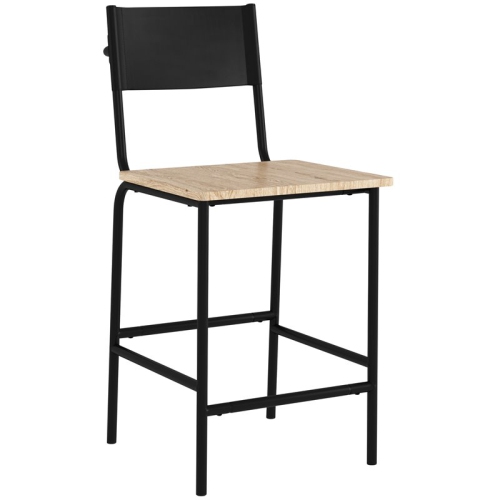 PEMBERLY ROW  Mid-Century Faux Leather Back Counter Stool In In Black