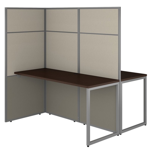 BBF  Bush Business Furniture Easy Office 60W 2 Person Cubicle Desk With 66H Panels