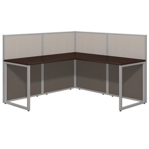 SCRANTON & CO  L Shaped Wood Computer Desk In Mocha Cherry