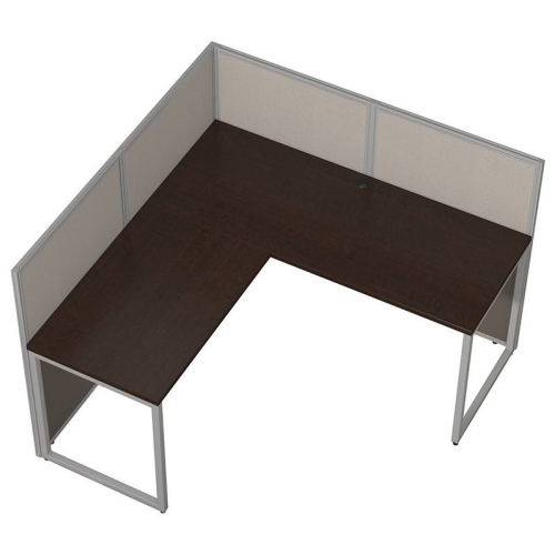 Scranton & Co L Shaped Wood Computer Desk in Mocha Cherry