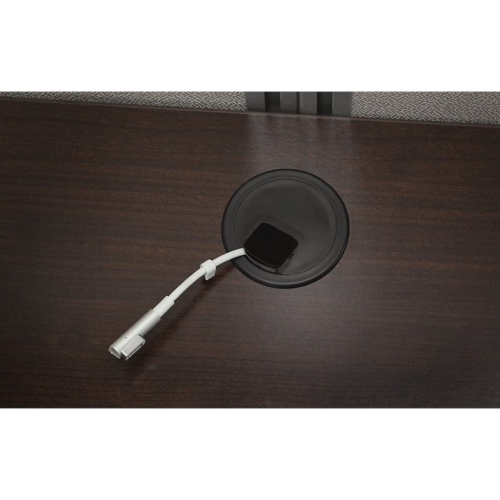 Scranton & Co L Shaped Wood Computer Desk in Mocha Cherry